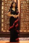 Buy_Archana Kochhar_Black Lycra Embroidered Swarovski V Cosmic Twirl Pre-stitched Saree With Blouse _at_Aza_Fashions