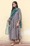 Buy_Gulabo Jaipur_Green Cotton Printed Floral Scoop Neck Anarkali Set _Online_at_Aza_Fashions