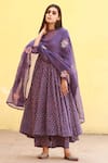 Buy_Gulabo Jaipur_Purple Cotton Printed Floral Scoop Neck Anarkali Set _at_Aza_Fashions