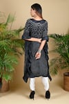 Shop Dyelogue Black Mulberry Silk Round Asymmetric Hem Bandhani Kurta at Aza Fashions Shop_Dyelogue_Black Mulberry Silk Round Asymmetric Hem Bandhani Kurta _at_Aza_Fashions