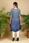 Shop_Dyelogue_Blue Mulberry Silk Round Bandhani Kurta  _at_Aza_Fashions