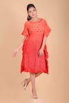 Dyelogue Orange Mulbery Silk Round Bandhani Dress Online at Aza Fashions Dyelogue_Orange Mulbery Silk Round Bandhani Dress _Online_at_Aza_Fashions