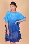 Shop Dyelogue Blue Mulbery Silk Round Bandhani Dress Online at Aza Fashions Shop_Dyelogue_Blue Mulbery Silk Round Bandhani Dress _Online_at_Aza_Fashions