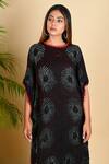 Shop Dyelogue Black Gajji Silk Round Bandhani Kurta Online at Aza Fashions Shop_Dyelogue_Black Gajji Silk Round Bandhani Kurta _Online_at_Aza_Fashions