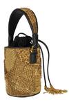 Buy_The Leather Garden_Black Embellished Bucket Bag _Online_at_Aza_Fashions