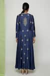 Shop_Swati Vijaivargie_Blue Cotton Silk Round Embroidered Anarkali And Pant Set _at_Aza_Fashions