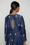 Shop_Swati Vijaivargie_Blue Cotton Silk Round Embroidered Anarkali And Pant Set _Online_at_Aza_Fashions