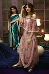 SVA by Sonam & Paras Modi_Multi Color Crepe Silk Printed Striped Draped Tunic And Pant Set  _Online_at_Aza_Fashions