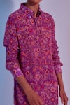 SVA by Sonam & Paras Modi_Purple Crepe Silk Floral Kurta  _Online_at_Aza_Fashions