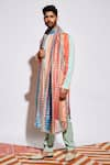 SVA by Sonam & Paras Modi_Multi Color Chanderi Stripe Dupatta_Online_at_Aza_Fashions