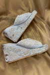 Shiveen Shiveen_Grey Embroidery Svetah Mayura Wedges _Online_at_Aza_Fashions