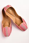 Shop_Swati Vijaivargie_Pink Modal Silk Handcrafted Juttis _at_Aza_Fashions