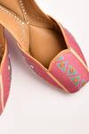 Buy_Swati Vijaivargie_Pink Modal Silk Handcrafted Juttis _Online_at_Aza_Fashions