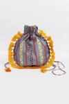 Buy_Swati Vijaivargie_Linen Silk Handcrafted Potli Bag_at_Aza_Fashions