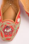 Buy_Swati Vijaivargie_Red Silk Handcrafted Juttis _Online_at_Aza_Fashions