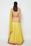 Shop_Swati Vijaivargie_Yellow Silk Embroidered Kurta Lehenga Set _at_Aza_Fashions