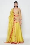 Swati Vijaivargie_Yellow Silk Embroidered Kurta Lehenga Set _Online_at_Aza_Fashions