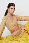 Swati Vijaivargie_Yellow Silk Embroidered Kurta Lehenga Set _at_Aza_Fashions