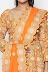 Swati Vijaivargie_Orange Silk Embroidered Kurta Lehenga Set _at_Aza_Fashions