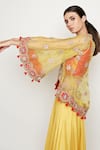 Swati Vijaivargie_Yellow Modal Tussar Embroidered Jacket Lehenga Set _at_Aza_Fashions