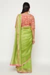 Shop_Swati Vijaivargie_Green Silk Embroidered Chanderi Saree _at_Aza_Fashions