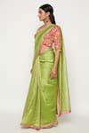 Buy_Swati Vijaivargie_Green Silk Embroidered Chanderi Saree _Online_at_Aza_Fashions