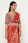Buy_Swati Vijaivargie_Red Silk Embroidered Chanderi Saree _Online_at_Aza_Fashions