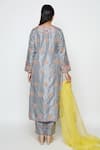Shop_Swati Vijaivargie_Grey Silk Embroidered Kurta Set _at_Aza_Fashions
