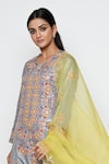 Swati Vijaivargie_Grey Silk Embroidered Kurta Set _Online_at_Aza_Fashions