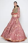 Buy_Swati Vijaivargie_Pink Linen Satin Printed Lehenga Set _at_Aza_Fashions