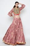 Buy_Swati Vijaivargie_Pink Linen Satin Printed Lehenga Set _Online_at_Aza_Fashions