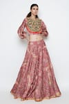 Shop_Swati Vijaivargie_Pink Linen Satin Printed Lehenga Set _Online_at_Aza_Fashions