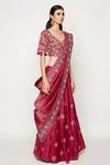 Swati Vijaivargie_Maroon Silk Embroidered Bridal Lehenga Set _Online_at_Aza_Fashions