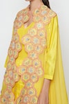 Shop_Swati Vijaivargie_Yellow Silk Dress With Embroidered Cape _Online_at_Aza_Fashions
