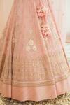Madzin_Pink Silk Lining Shantoon Scoop Neck Lehenga Set _at_Aza_Fashions