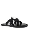 SKO_Black Shimmer Cross Strap Slippers _Online_at_Aza_Fashions