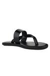 SKO_Black V Strap Slippers _Online_at_Aza_Fashions
