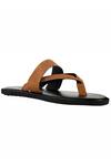 SKO_Brown V Strap Cushioned Slippers _Online_at_Aza_Fashions