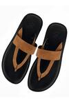 Buy_SKO_Brown V Strap Cushioned Slippers _at_Aza_Fashions