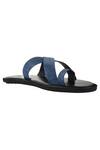 Sko_Blue Synthetic Cross Strap Toe Ring Slippers_Online_at_Aza_Fashions