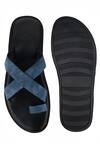 Shop_Sko_Blue Synthetic Cross Strap Toe Ring Slippers_at_Aza_Fashions