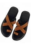 Buy_Sko_Orange Cross Strap Toe Ring Slippers _at_Aza_Fashions