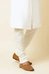 Shop_Spring Break_White Terry Rayon Mandarin Collar Sherwani Set_Online_at_Aza_Fashions