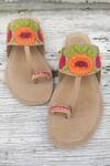 Buy_Sandalwali_Beige Embroidered Floral Suedette Sandals _Online_at_Aza_Fashions