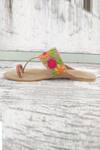 Shop_Sandalwali_Beige Embroidered Floral Suedette Sandals _Online_at_Aza_Fashions