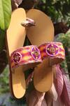 Sandalwali_Pink Embroidered Bead Sandals_Online_at_Aza_Fashions