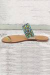 Shop_SANDALWALI_Blue Embroidered Bead Sandals _Online_at_Aza_Fashions