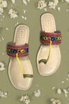 Buy_Sandalwali_Multi Color Embroidered Mirror Kolhapuri Sandals_at_Aza_Fashions