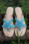 Buy_Sandalwali_Blue Beads Embroidered Starfish Sandals _at_Aza_Fashions