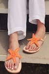 Buy_SANDALWALI_Orange Embroidered Bead Sandals _at_Aza_Fashions